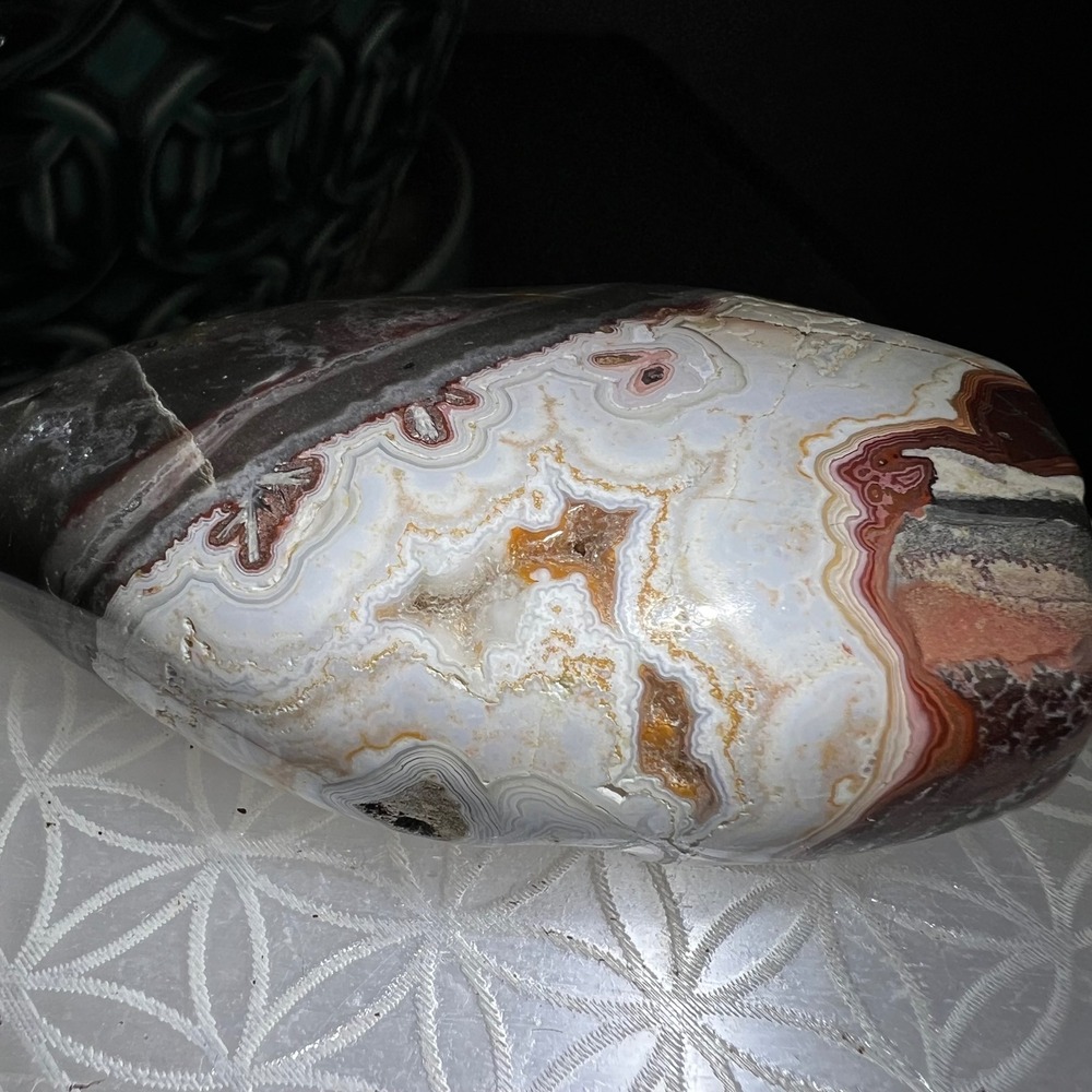 Mexican Crazy Lace Agate Teardrop Druzy Healing Crystal Stone Decor Meditation - Picture 11 of 13